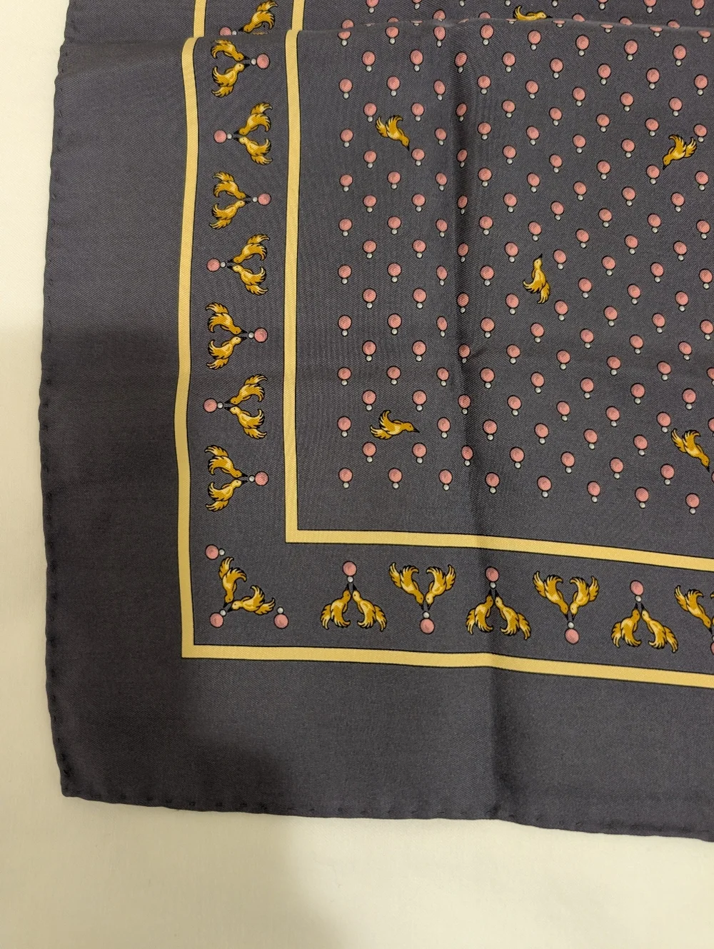 Christian Dior Silk Navy Floral Scarf